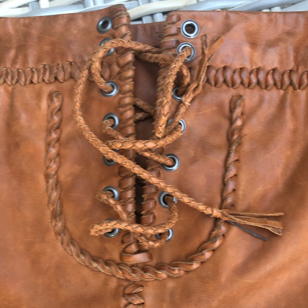 Ralph Lauren Western Leather Skirt 4 Rawhide - Picture 14 of 15